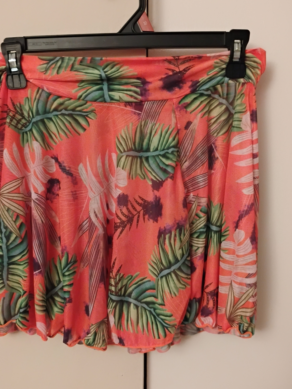 Source Unknown Coral Tropical Print Swim Coverup